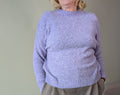 Jersey lila de punto fino de manga larga, talla única L