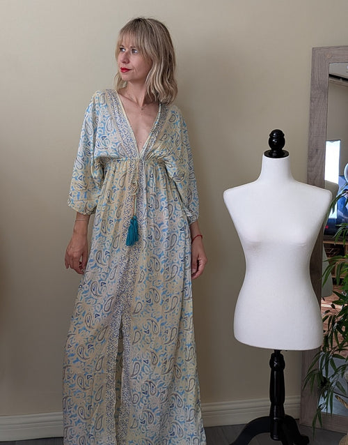 Vestido boho largo estampado floral para mujer